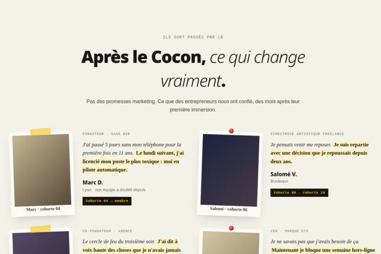 Cocon Natif · Alumni Portraits
