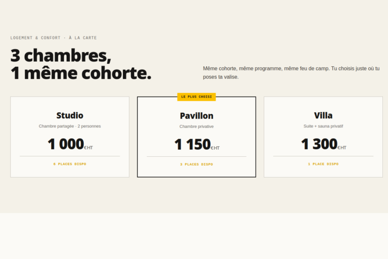 Cocon Natif · 3 Chambres Tarif