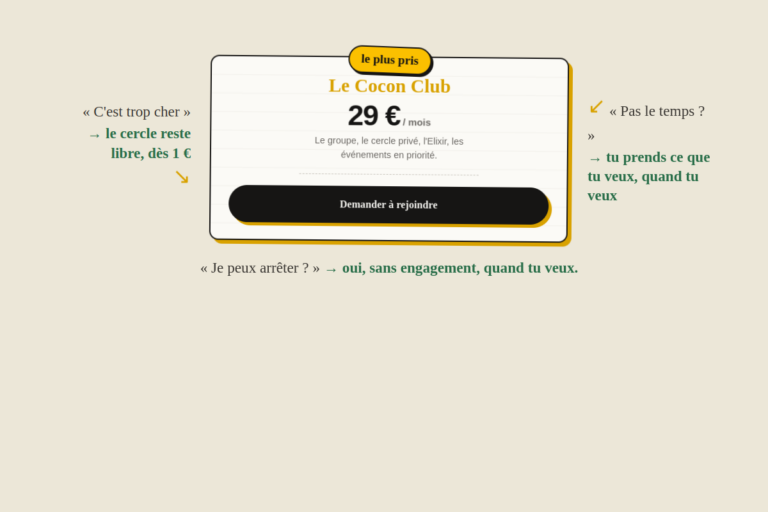Pricing Carnet C — Objections + 1 plan central