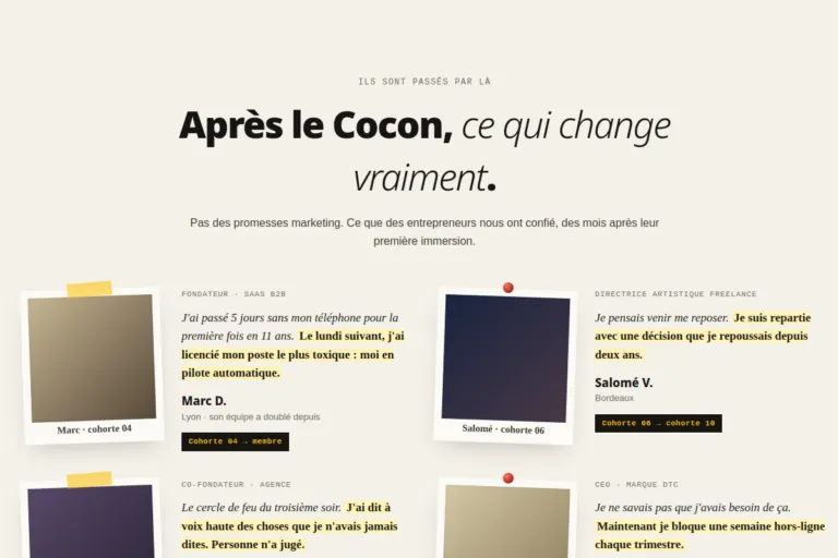 Cocon Natif · Alumni Portraits — Square