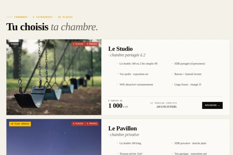 Cloud Design · 28 · EV2-rooms · Chambres 3 cards horizontales