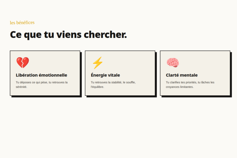 Cocon · 3 colonnes traits émotionnels
