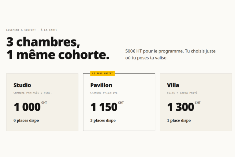 Cloud Design · 35 · B-pricing-3 · 3 chambres Studio/Pavillon/Villa