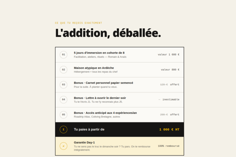 Cocon Natif · Grand Slam Offer